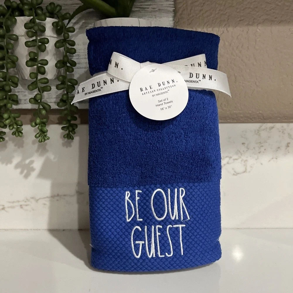 Rae Dunn Set Of 2 Hand Towels - BE OUR GUEST